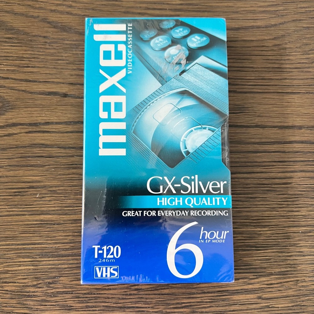 Maxell GX-Silver T-120 High Quality VHS Blank Videocassette Tape 6 Hour Sealed